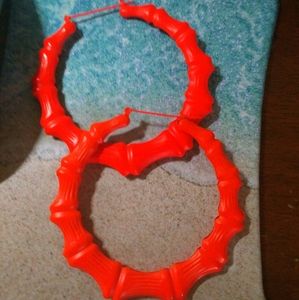 Bright neon color bamboo earrings